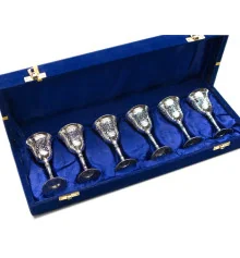 Рюмки бронзовые посеребренные (н-р 6 шт.) (h-10 см) (44.5×15×7 см) купить в интернет магазине подарков ПраздникШоп