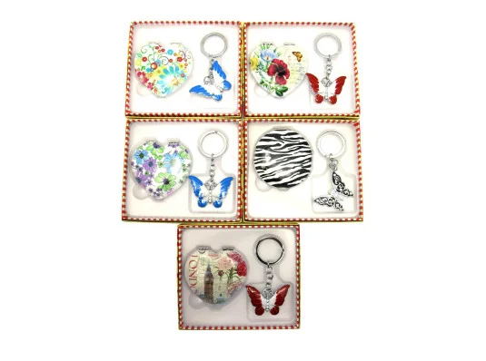 Зеркальце с брелоком набор (14×12×2 см) купить в интернет магазине подарков ПраздникШоп