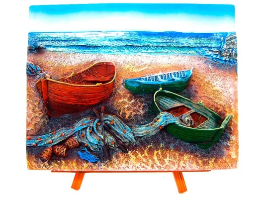 Картина на мольберте «Лодки» (7×9CM) купить в интернет магазине подарков ПраздникШоп