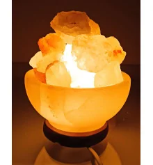 Соляная лампа (S-029.A) «Чаша огня» 3.2кг (d-16 купить в интернет магазине подарков ПраздникШоп