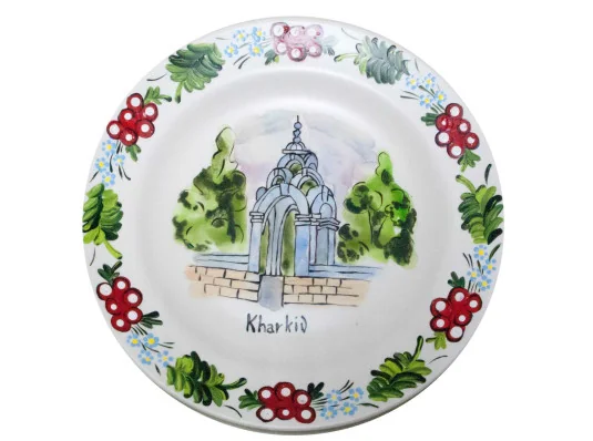 Тарелка «Зеркальная струя» расписано вручную (d-24 см) купить в интернет магазине подарков ПраздникШоп