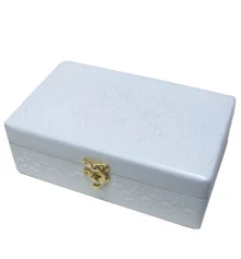 Шкатулка белая «Кружева» массив дерева (20.5×12.5×8 см) купить в интернет магазине подарков ПраздникШоп