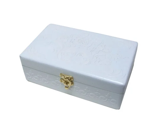 Шкатулка белая «Кружева» массив дерева (20.5×12.5×8 см) купить в интернет магазине подарков ПраздникШоп