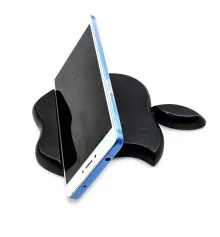 Подставка для телефона «Яблоко» черная деревянная (15×11×1.5 см) массив дерева купить в интернет магазине подарков ПраздникШоп