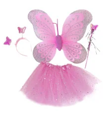 Набор Бабочки Карнавальный с юбкой 50х38см (розовый) купить в интернет магазине подарков ПраздникШоп