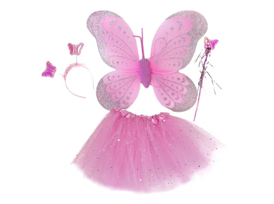 Набор Бабочки Карнавальный с юбкой 50х38см (розовый) купить в интернет магазине подарков ПраздникШоп