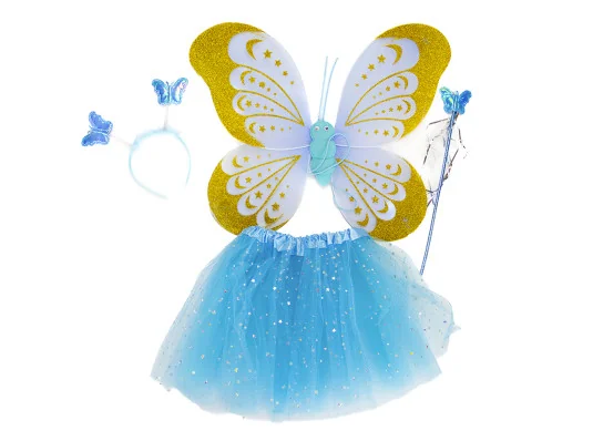 Набор Бабочки Карнавальный с юбкой 50х38см (голубой) купить в интернет магазине подарков ПраздникШоп