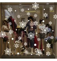 Интерьерная наклейка NG Снежинки микс белые JD2301 (9 листов А4) купить в интернет магазине подарков ПраздникШоп