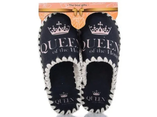 Жіночі фетрові капці "Queen of the house" купить в интернет магазине подарков ПраздникШоп