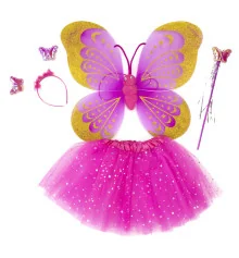 Набор Бабочки Карнавальный с юбкой 50х38см (фуксия) купить в интернет магазине подарков ПраздникШоп