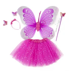 Набор Бабочки Карнавальный с юбкой 50х38см (фуксия) купить в интернет магазине подарков ПраздникШоп