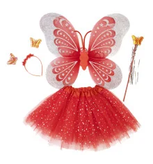 Набор Бабочки Карнавальный с юбкой 50х38см (красный) купить в интернет магазине подарков ПраздникШоп