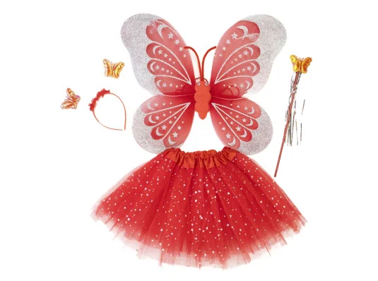 Набор Бабочки Карнавальный с юбкой 50х38см (красный) купить в интернет магазине подарков ПраздникШоп