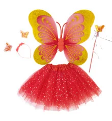 Набор Бабочки Карнавальный с юбкой 50х38см (красный) купить в интернет магазине подарков ПраздникШоп