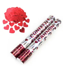 Хлопушка пневматическая 40см с сердечками (красными) купить в интернет магазине подарков ПраздникШоп