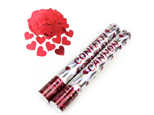 Хлопушка пневматическая 40см с сердечками (красными) купить в интернет магазине подарков ПраздникШоп