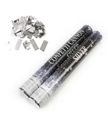 Хлопушка пневматическая 40см с прямоугольниками (серебряными) купить в интернет магазине подарков ПраздникШоп