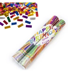 Хлопушка пневматическая 40см с прямоугольниками (микс) купить в интернет магазине подарков ПраздникШоп