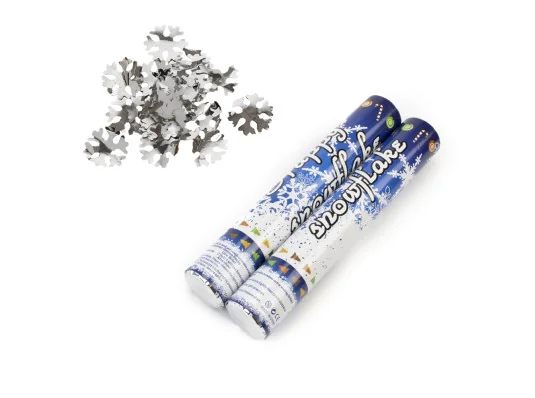 Хлопушка пневматическая 30см со снежинками купить в интернет магазине подарков ПраздникШоп