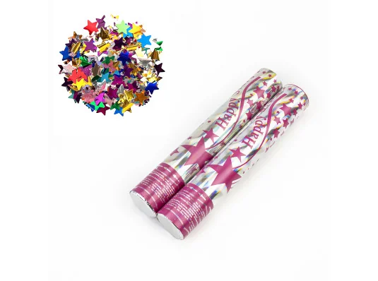 Хлопушка пневматическая 30см со звездочками купить в интернет магазине подарков ПраздникШоп