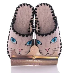 Женские фетровые тапочки "Сats" №2 купить в интернет магазине подарков ПраздникШоп