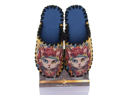 Женские фетровые тапочки "Сats" №3 купить в интернет магазине подарков ПраздникШоп