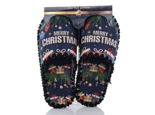 Женские фетровые тапочки "Merry Christmas" №3 купить в интернет магазине подарков ПраздникШоп