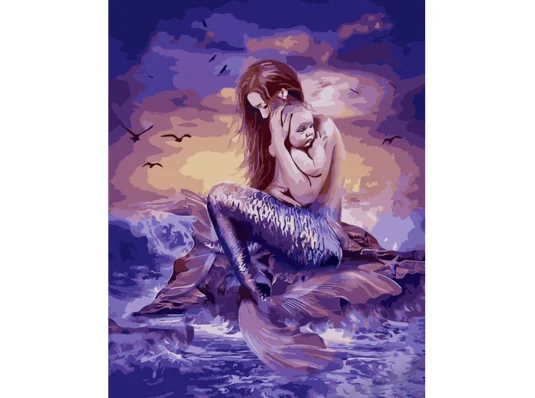 Картина по номерам ПРЕМИУМ Иметь русалочка с лаком и с уровнем размером 40х50 см (GS1400) купить в интернет магазине подарков ПраздникШоп