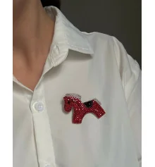 Дизайнерська брошка ручної роботи «Коник» купить в интернет магазине подарков ПраздникШоп