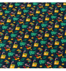 Новорічний плед Синій зі светриками 180/200 купить в интернет магазине подарков ПраздникШоп