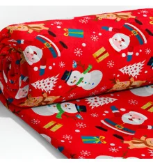 Новогодний плед Санта красный 180/200 купить в интернет магазине подарков ПраздникШоп