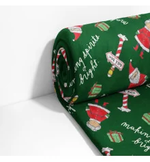 Новогодний плед Санта зеленый 180/200 купить в интернет магазине подарков ПраздникШоп