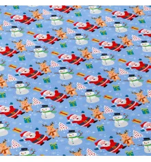 Новорічний плед Санта блакитний 200/220 купить в интернет магазине подарков ПраздникШоп