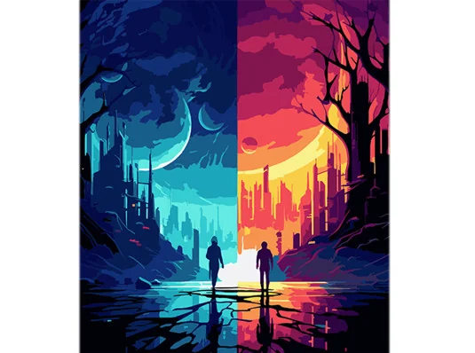 Картина по номерам Два мира купить в интернет магазине подарков ПраздникШоп