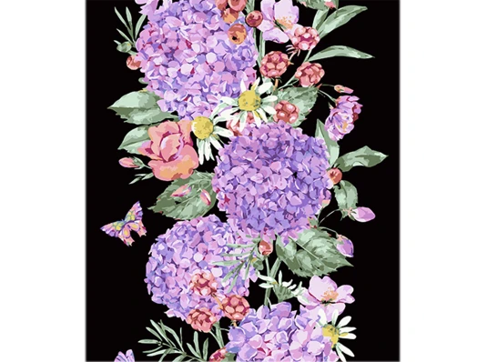 Картина по номерам Акварельный букет с гортензией и ягодами на черном фоне размером 40х50 см (AH1096) купить в интернет магазине подарков ПраздникШоп
