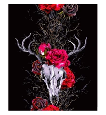 Картина по номерам Череп оленя с розами на черном фоне размером 40х50 см (AH1097) купить в интернет магазине подарков ПраздникШоп