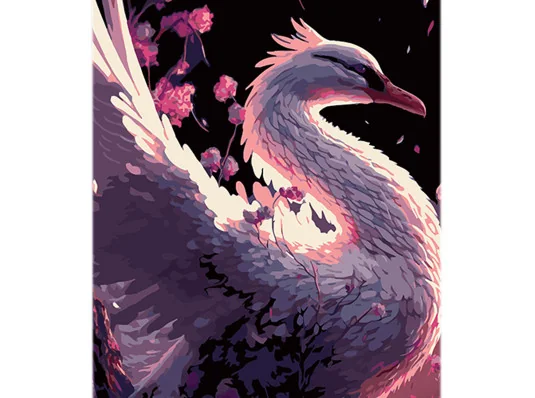 Картина по номерам Красота лебедя на черном фоне размером 40х50 см (AH1110) купить в интернет магазине подарков ПраздникШоп