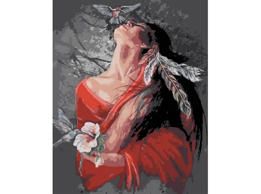 Картина по номерам ПРЕМИУМ Дух ветра на черном фоне размером 40х50 см (AH1154) купить в интернет магазине подарков ПраздникШоп