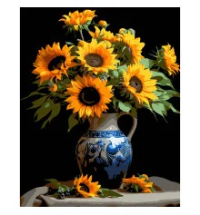 Картина по номерам ПРЕМИУМ Кувшин лета на черном фоне размером 40х50 см (AH1156) купить в интернет магазине подарков ПраздникШоп