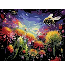 Картина по номерам ПРЕМИУМ Над цветами на черном фоне размером 40х50 см (AH1161) купить в интернет магазине подарков ПраздникШоп