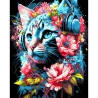 Картина по номерам ПРЕМИУМ Цветочный бит на черном фоне размером 40х50 см (AH1163)