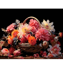 Картина по номерам ПРЕМИУМ Цветочный покой на черном фоне размером 40х50 см (AH1166) купить в интернет магазине подарков ПраздникШоп