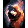 Картина по номерам ПРЕМИУМ Пламя двух на черном фоне размером 40х50 см (AH1169)
