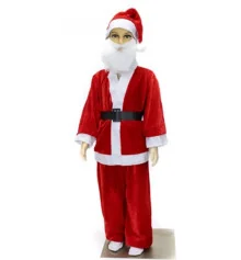 Маскарадний костюм Санта Клаус велюр 6-8 років купить в интернет магазине подарков ПраздникШоп