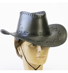 Шляпа Ковбоя кожа (черная) купить в интернет магазине подарков ПраздникШоп