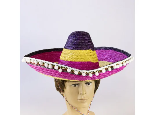Шляпа Сомбреро солома 55см с кисточками купить в интернет магазине подарков ПраздникШоп
