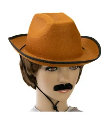 Шляпа детская Ковбой фетр (коричневая) купить в интернет магазине подарков ПраздникШоп