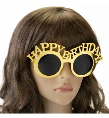 Очки HAPPY BIRTHDAY (золотые) купить в интернет магазине подарков ПраздникШоп