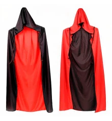 Карнавальный плащ Двухсторонний с капюшоном (черно-красный) купить в интернет магазине подарков ПраздникШоп