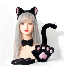 Костюм Косплей Кошка (черный с розовым) купить в интернет магазине подарков ПраздникШоп